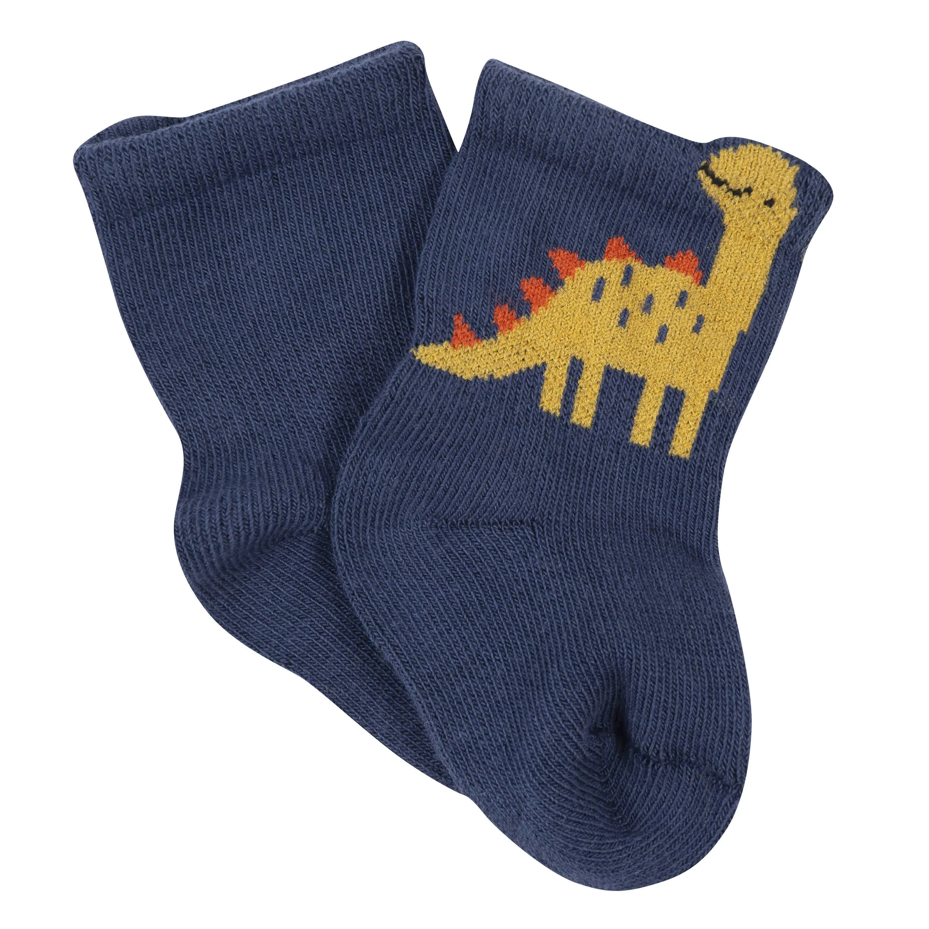 6-Pack Baby Boys Dino Wiggle Proof Socks