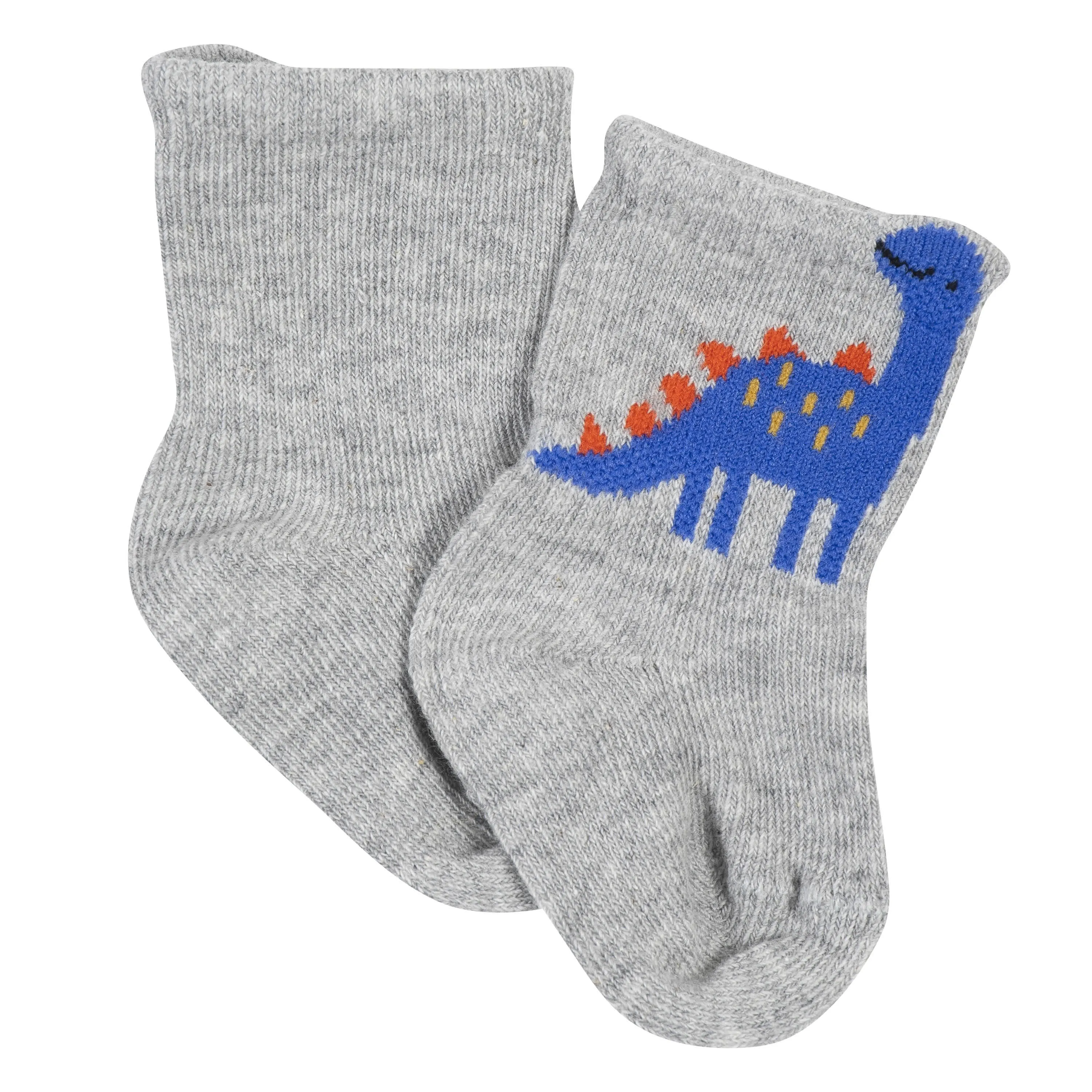 6-Pack Baby Boys Dino Wiggle Proof Socks