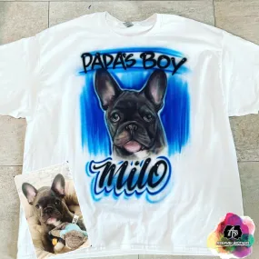 Airbrush Papa's Boy Pet Portrait Design