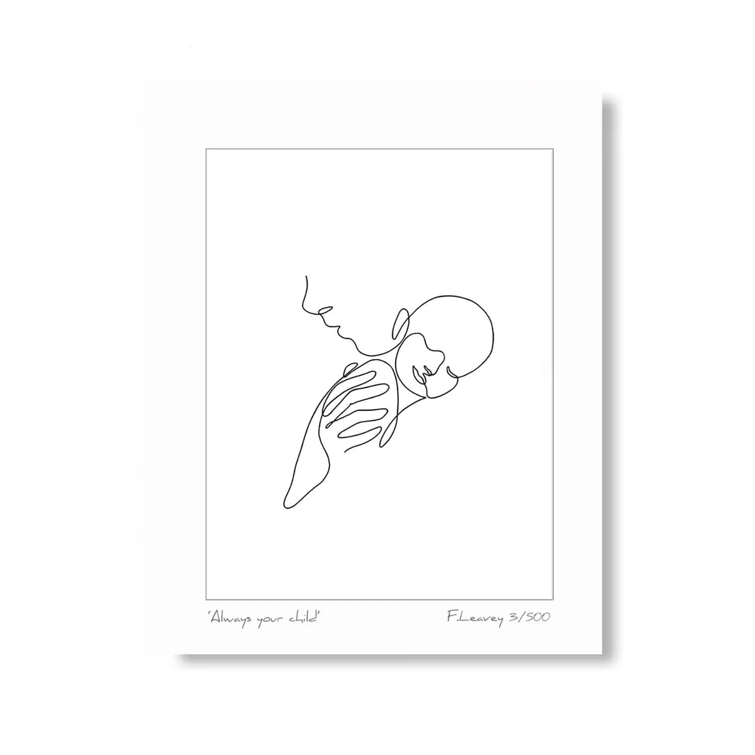 Always Your Child - Minimalist Mounted Art - 16" x 12" - Black