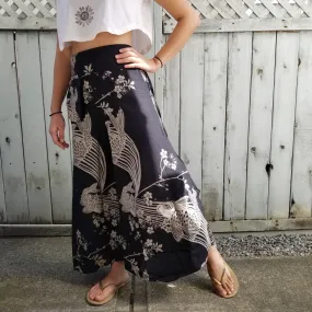 Black Sakura Koi Wide Leg Pants with Naka waistband