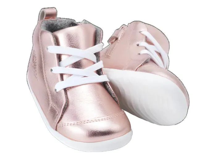 Bobux Step Up Alley-Oop Boot - Rose Gold Metallic