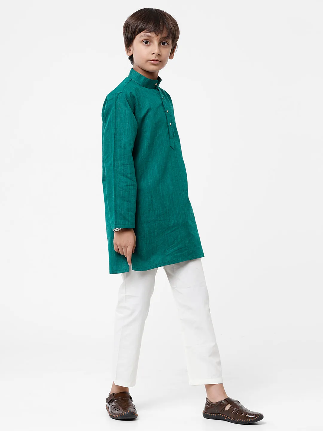 Boys Kurta Pyjama Set British Green