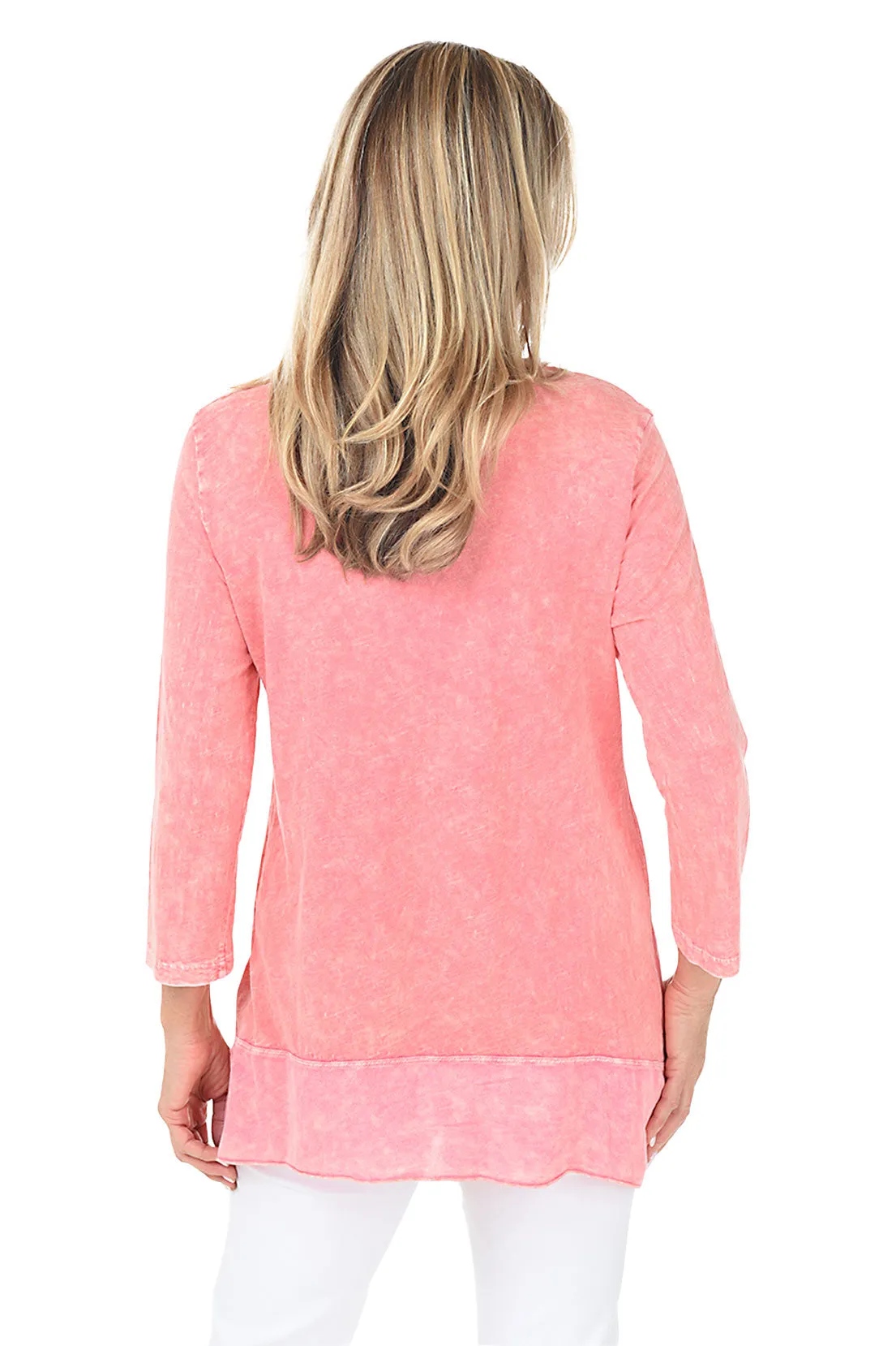 Cherish Mineral Wash Contrast Hem Tunic