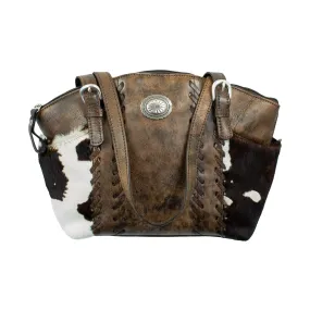 Cowtown Hair-On Hide Zip-Top Tote