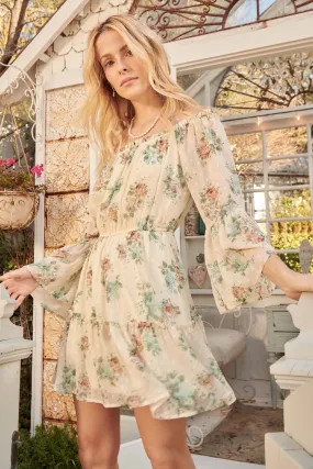 Deeper Love Floral Off-Shoulder Peasant Dress