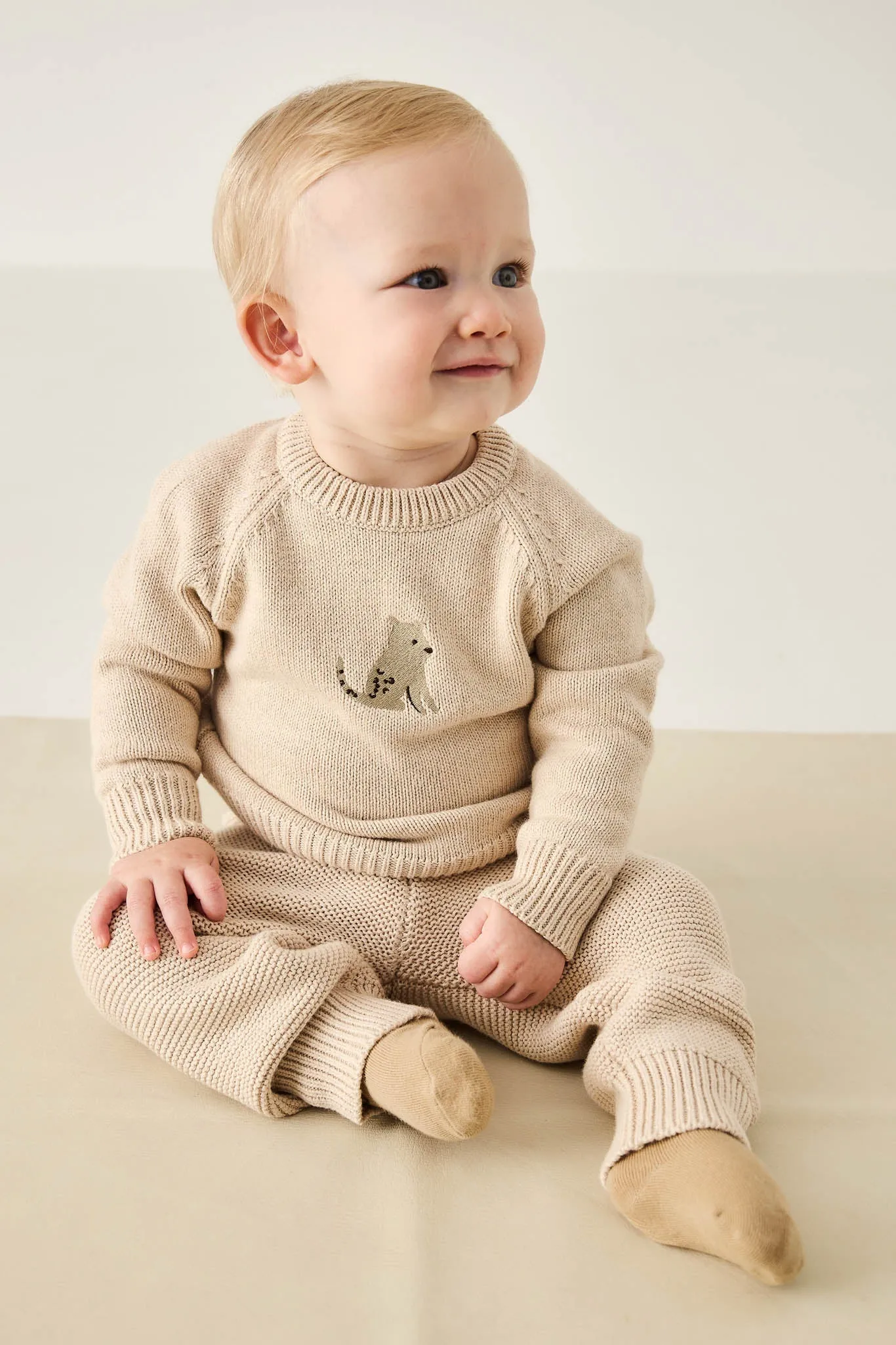 Ethan Jumper - Oatmeal Marle Leopard