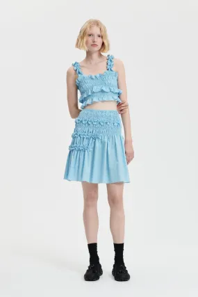 GALA | TOP GINGHAM COTTON LIGHT BLUE / WHITE