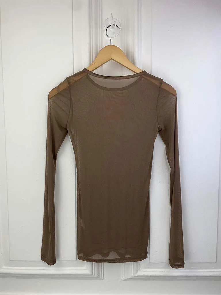 I.D Mesh Layering Top - Mocha