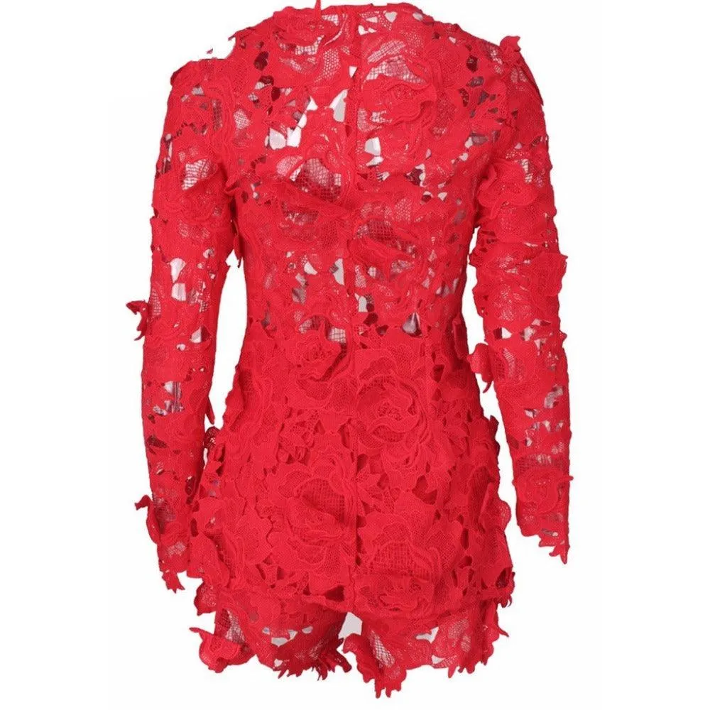 IT’S ALL ABOUT THE LACE JACKET & SHORTS SET