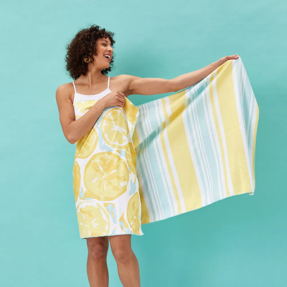 Lemon Slices Reversible Eco Beach Towel