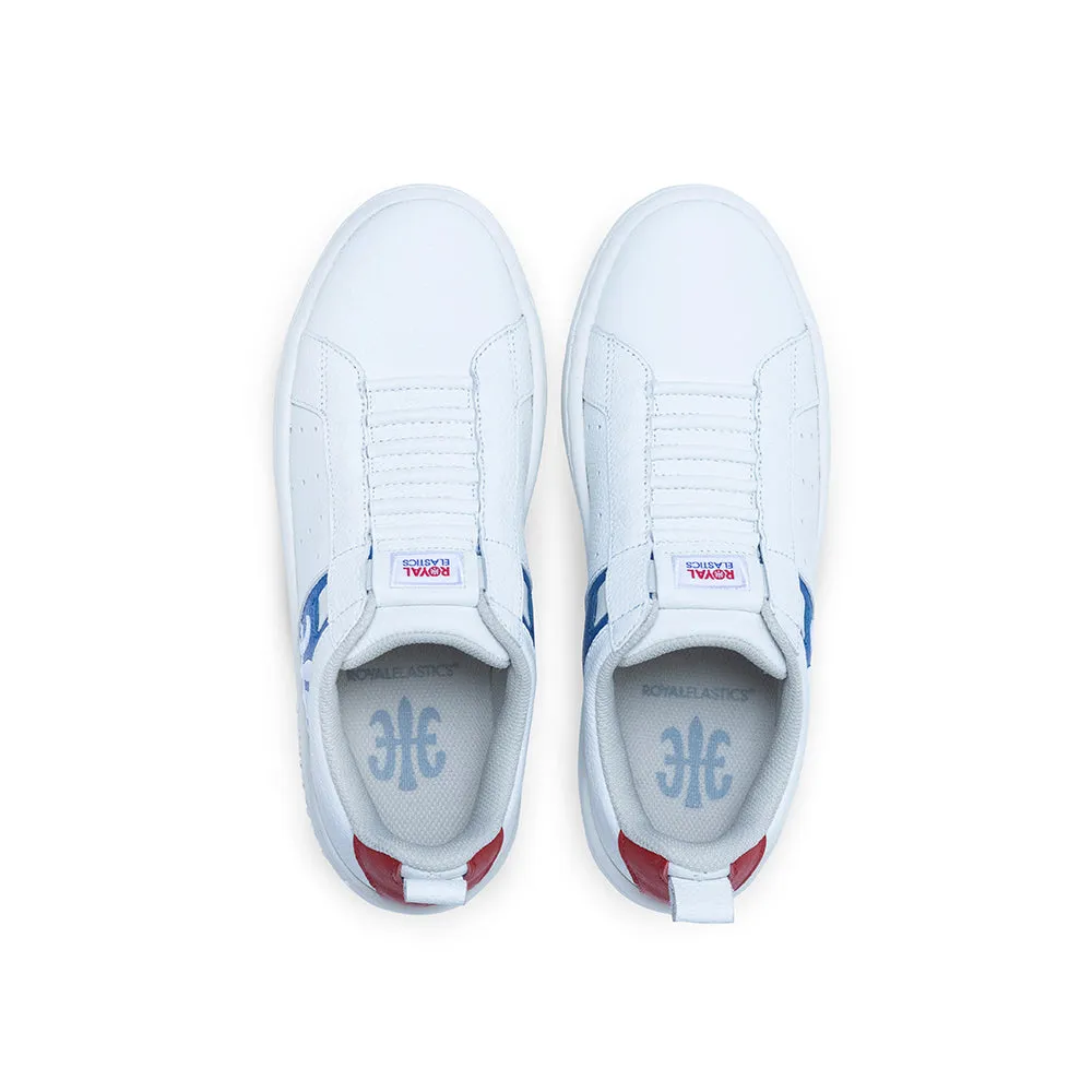 Men's Icon 2.0 White Blue Red Logo Leather Sneakers 06522-015