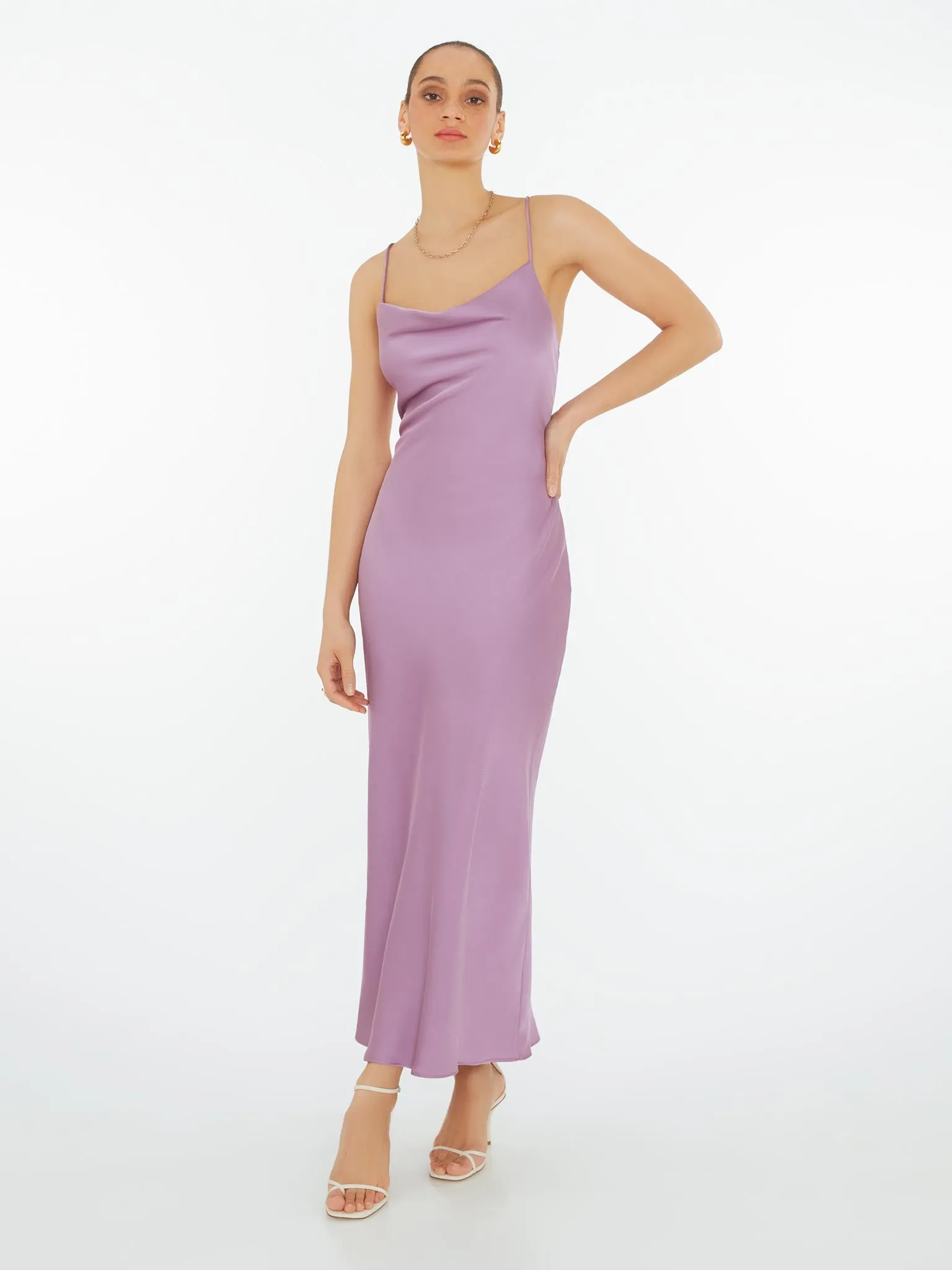 Riviera Midi Dress in Lavender Violet