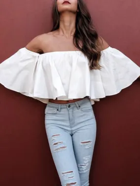 Sexy Off Shoulder Ruffle Top