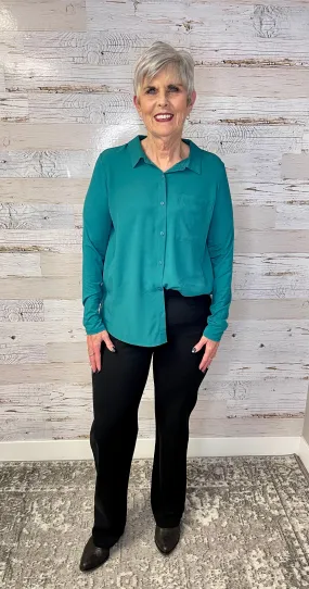 Stretch-Fit Button Up Top-Ever