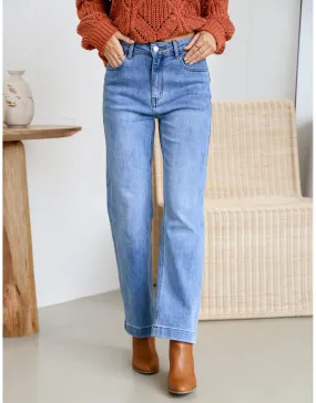 Stretch Wide Leg Jean - Mid Wash