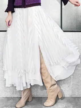 Surprise Sale! Layer Textured White Tulle Maxi Skirt