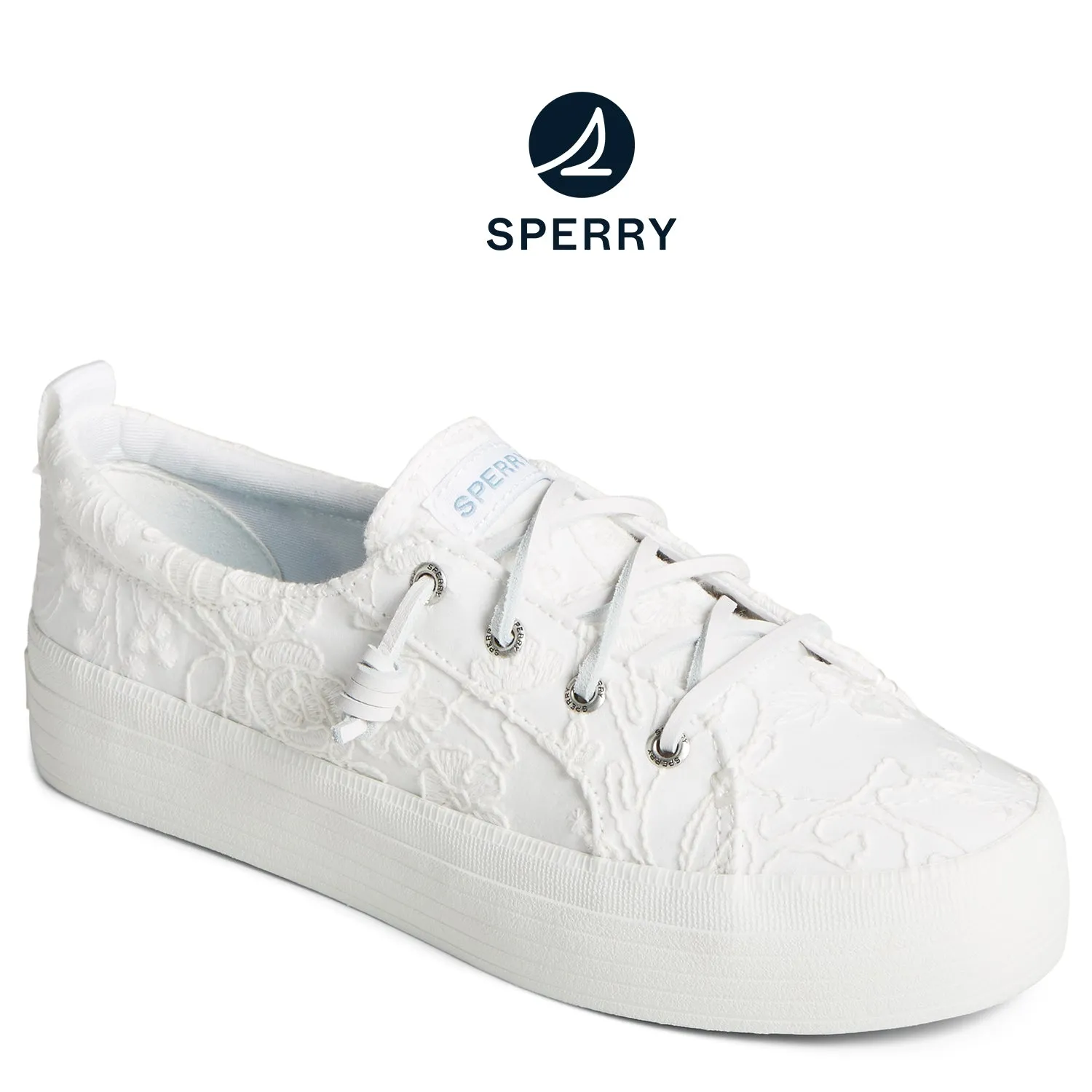 Women's SeaCycled™ Crest Vibe Platform Lace Platform Sneaker White (STS89175)